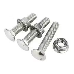 M6 M8 Galvanised Stainless Steel Carriage Bolts