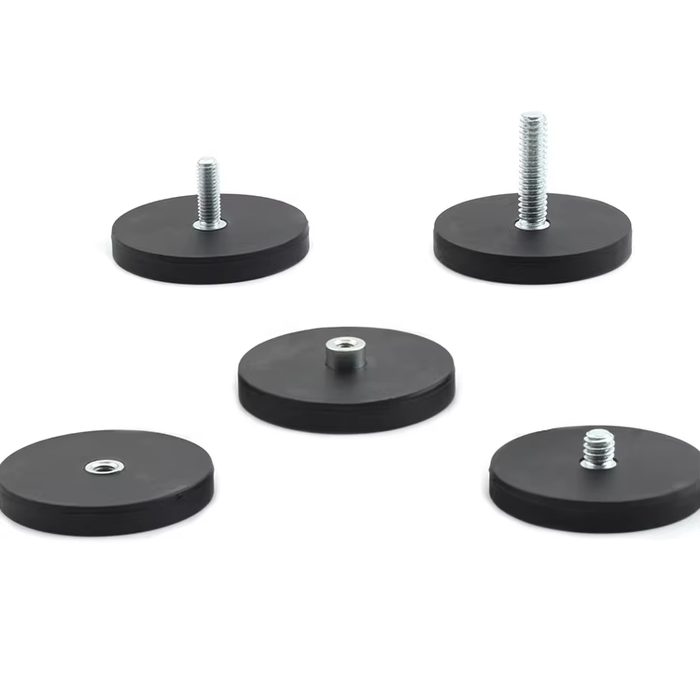 Soft Rubber Coated Neodymium Magnet With External Thread