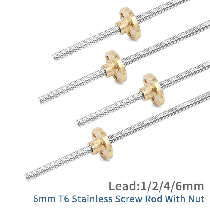 T6x2 T6x4 T6x6 T6x12 T6 6mm Lead Screw