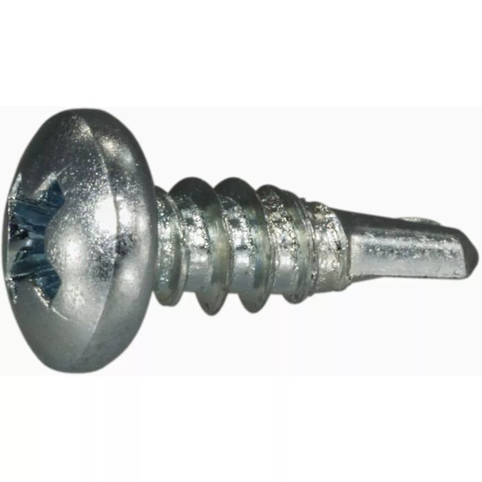 Self-Drilling Screw, #8-18 x 1/2", Phillips Pan Head, Zinc Finish, #2 Point