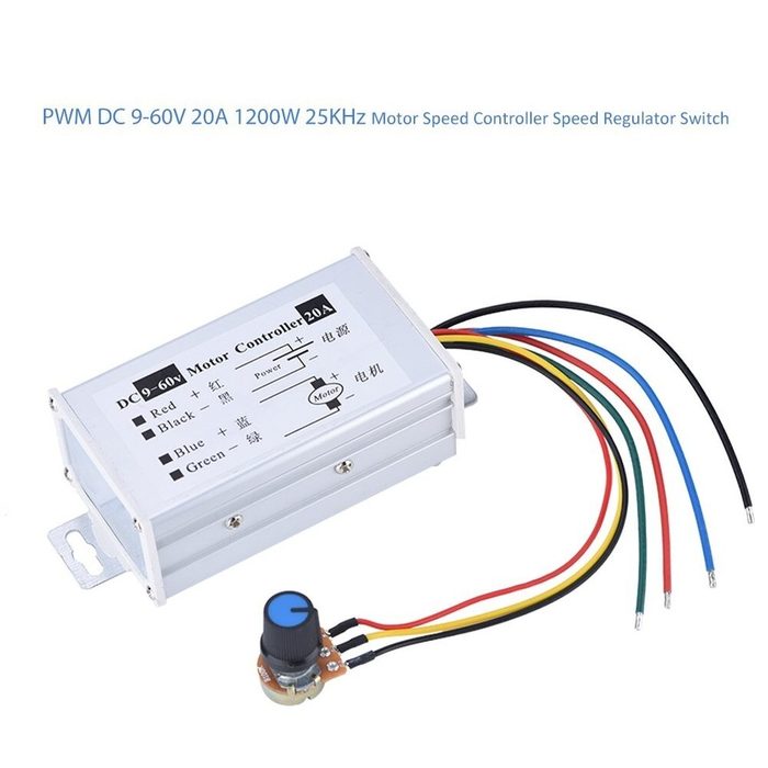 DC Brushed Motor Stepless Variable Speed Regulator, 12V 24V 13A 350W