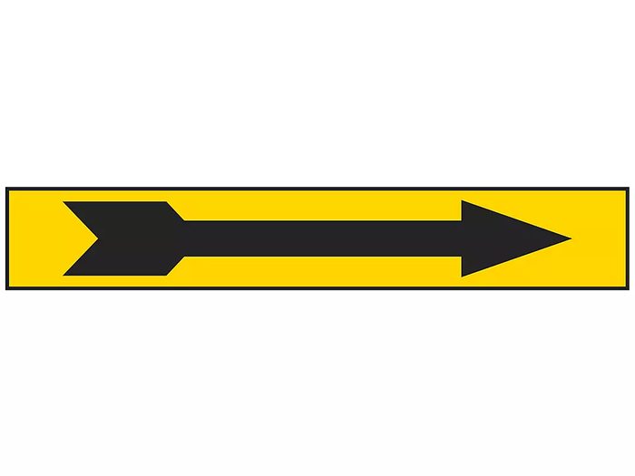 Pipe Marker, Yellow with Black Arrow, 3/4 - 2 3/8" Pipe Diameter