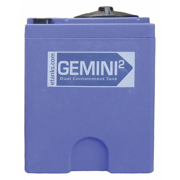 Storage Tank, Double Wall Square, LDPE 1.9, Blue, 20 Gal