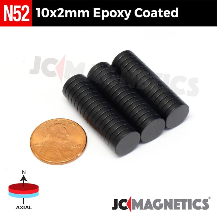 N52 Strong Black Epoxy Coated Neodymium Disc Magnet