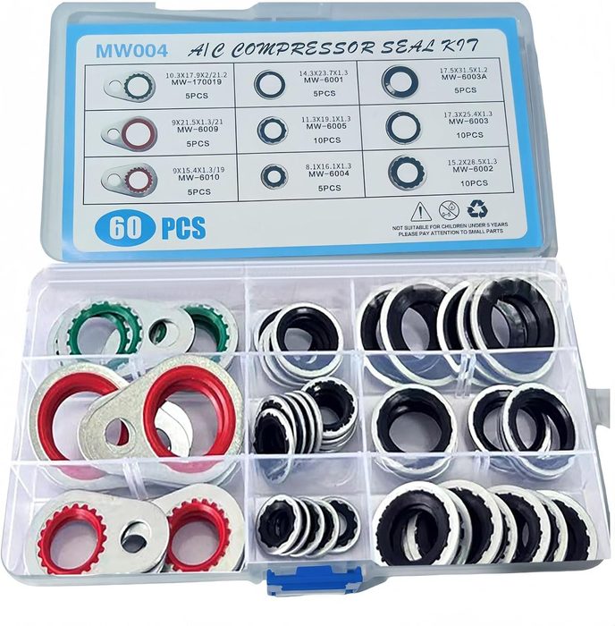 Sealing gaskets for automotive air conditioning systems