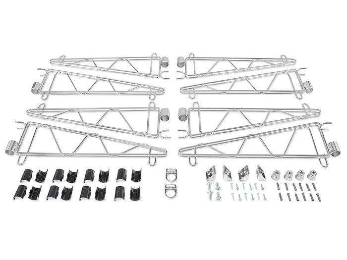 Brackets and Hardware for 4 Shelf Wall-Mount Wire Shelving - 18 x 63"