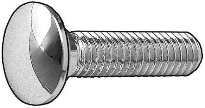 3/8-16 x 1 Grade 2 Polished Chrome Plated Carriage Bolt