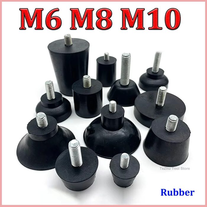 Rubber Adjustable Feet Pad With Screw, M6 M8 M10