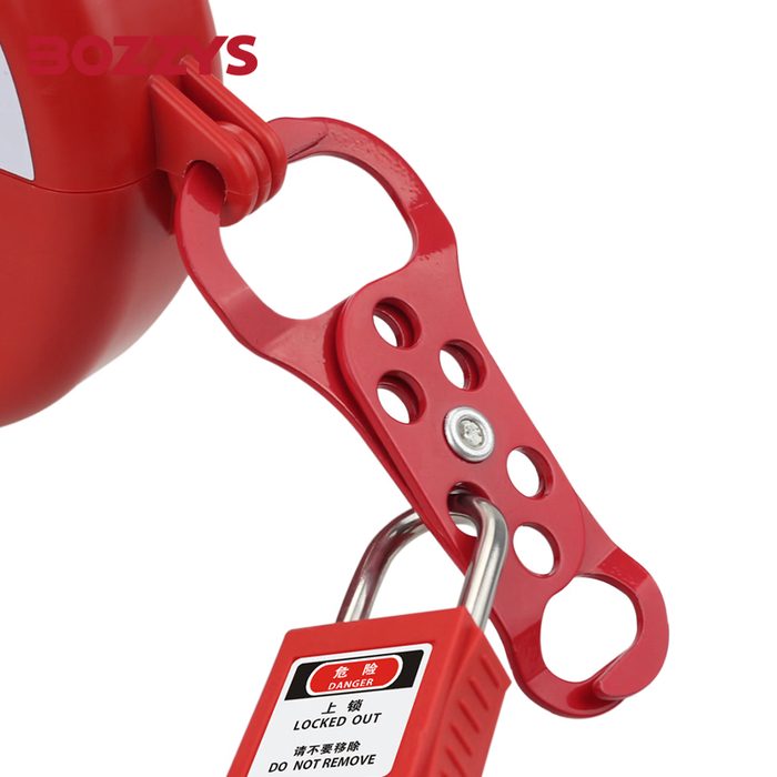 Red Double-Heads High Strength Steel Lockout Hasp with 6 Holes