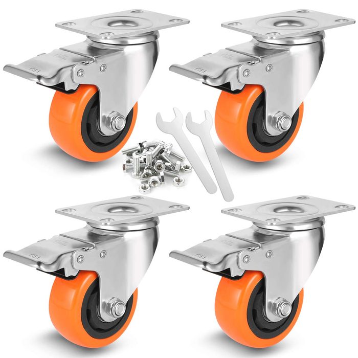 3 Inch Swivel Caster Wheels - Heavy Duty & Locking Casters