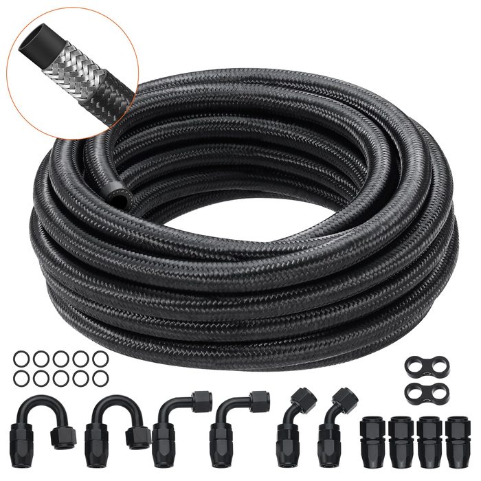 6AN Fuel Line Kit, 20 FT. Fuel Hose Kit, 0.34 in. Nylon
