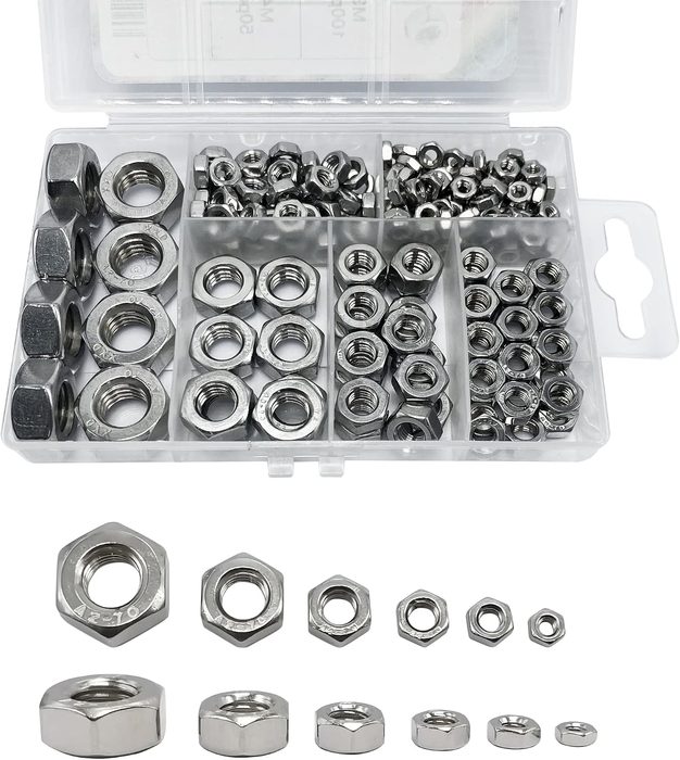 DIN 934 Hex Nuts Assortment Kit (M3 M4 M5 M6 M8 M10)