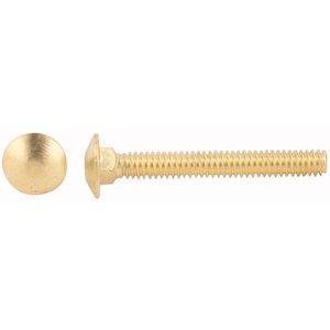 1/4"-20 x 2" Brass Round Head Carriage Bolt