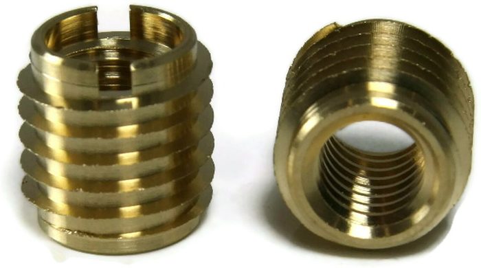 #10-24 Brass Slotted Knife Thread Insert For Wood