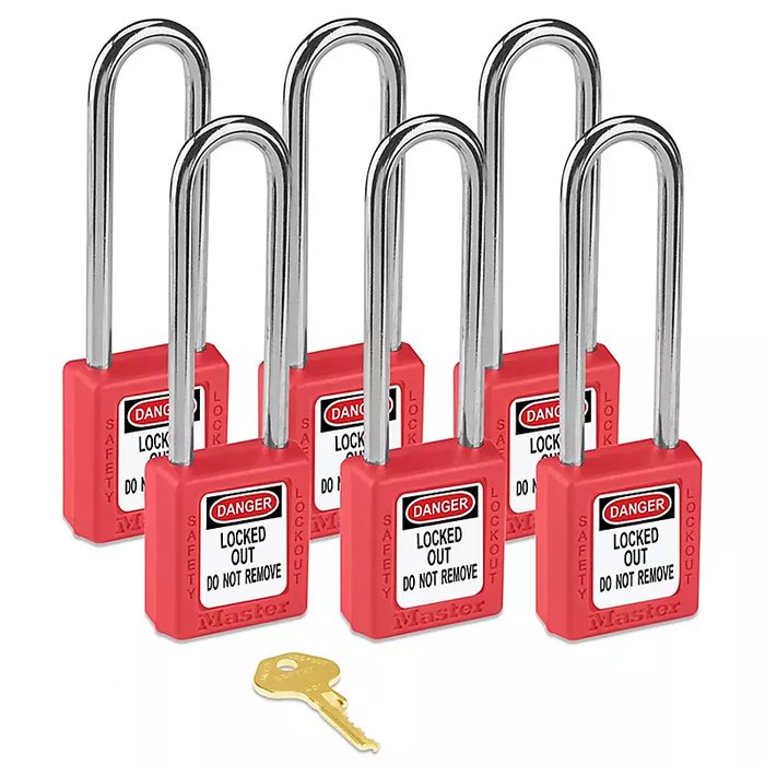Lockout Padlock, Set of 6, Keyed Alike