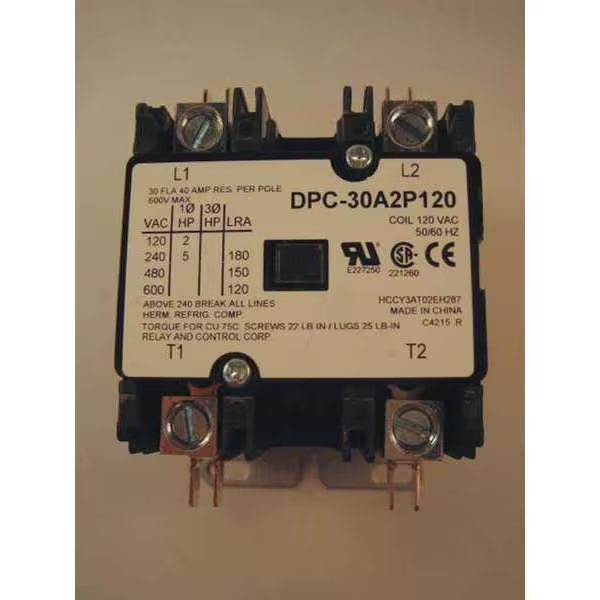 Definite Purpose Contactor 2P 30A 120VAC