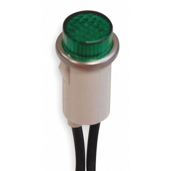 Indicator Light, Green, 250V, Raised