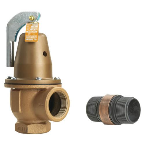 2" Iron Boiler Pressure Relief Valve, 40 psi, Expanded Outlets