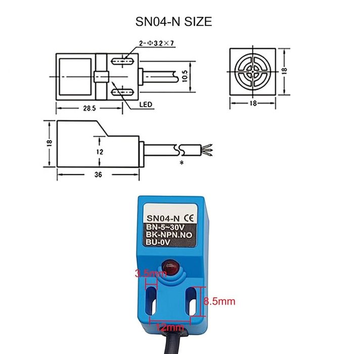 Proximity Sensor, 5mm Detection Distance
