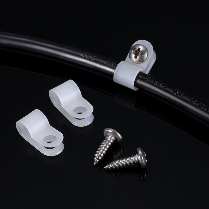 R-Type Cable Clip with Screws
