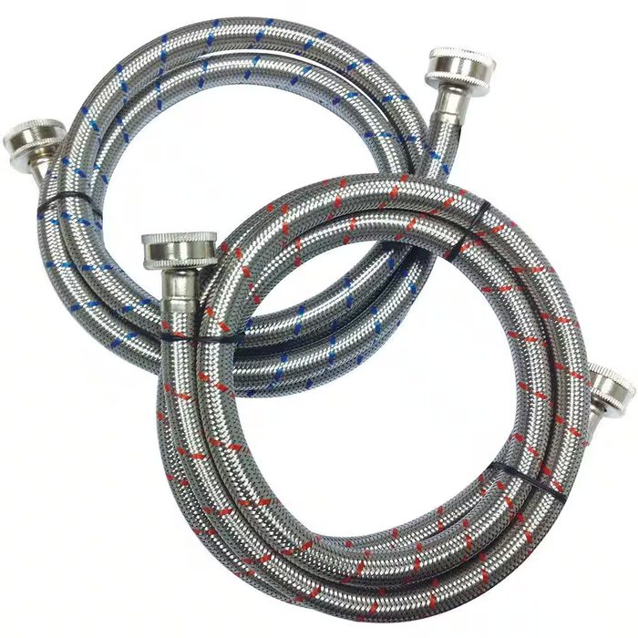 Everbilt 3/4 in. FHT x 3/4 in. FHT x 60 in. Stainless Steel Washing Machine Hose