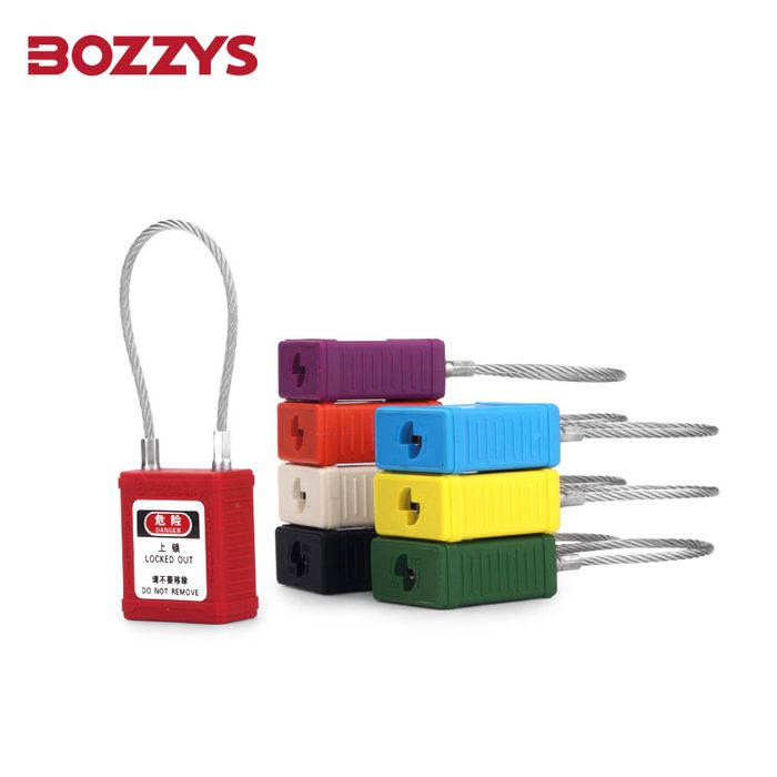 Lockout Safety Padlock with Cable Shackle and Master Key