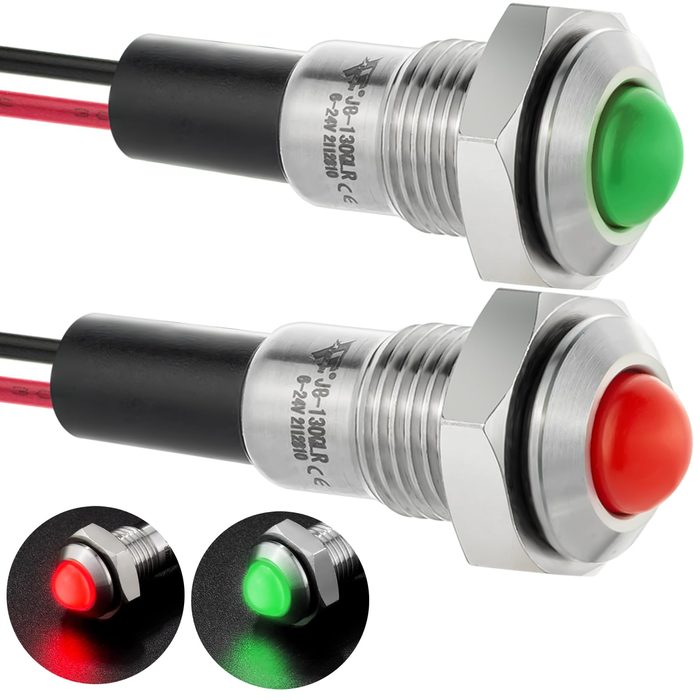 8mm 12V LED Indicator Light 2-Pin