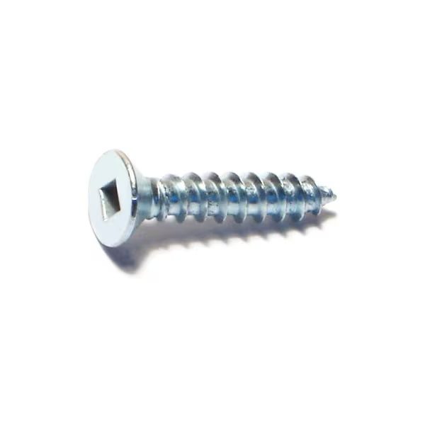 #10 x 1 in Zinc Plated Steel Flat Head Square Drive Sheet Metal Screw