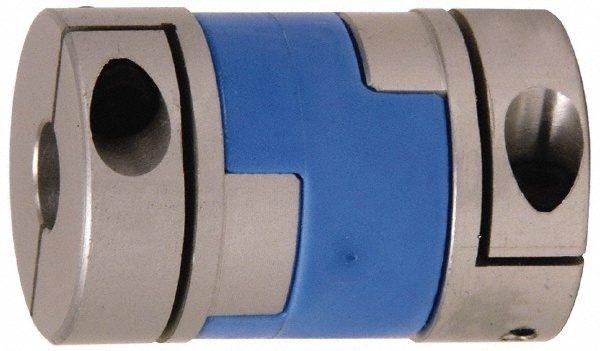 Flexible Coupling: Oldham Coupling, Aluminum Hub with POM Insert, 3/8" Pipe, 1.7720" OAL