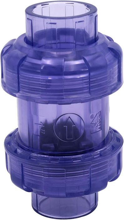 PVC True Union Check Valve, 1 inch Slip Swing Full Port Utility
